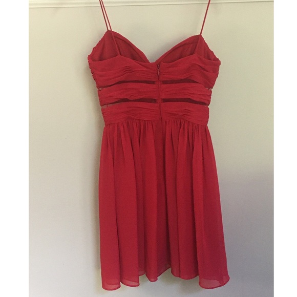 Red Dress w/ Mesh Inserts - Picture 3 of 4